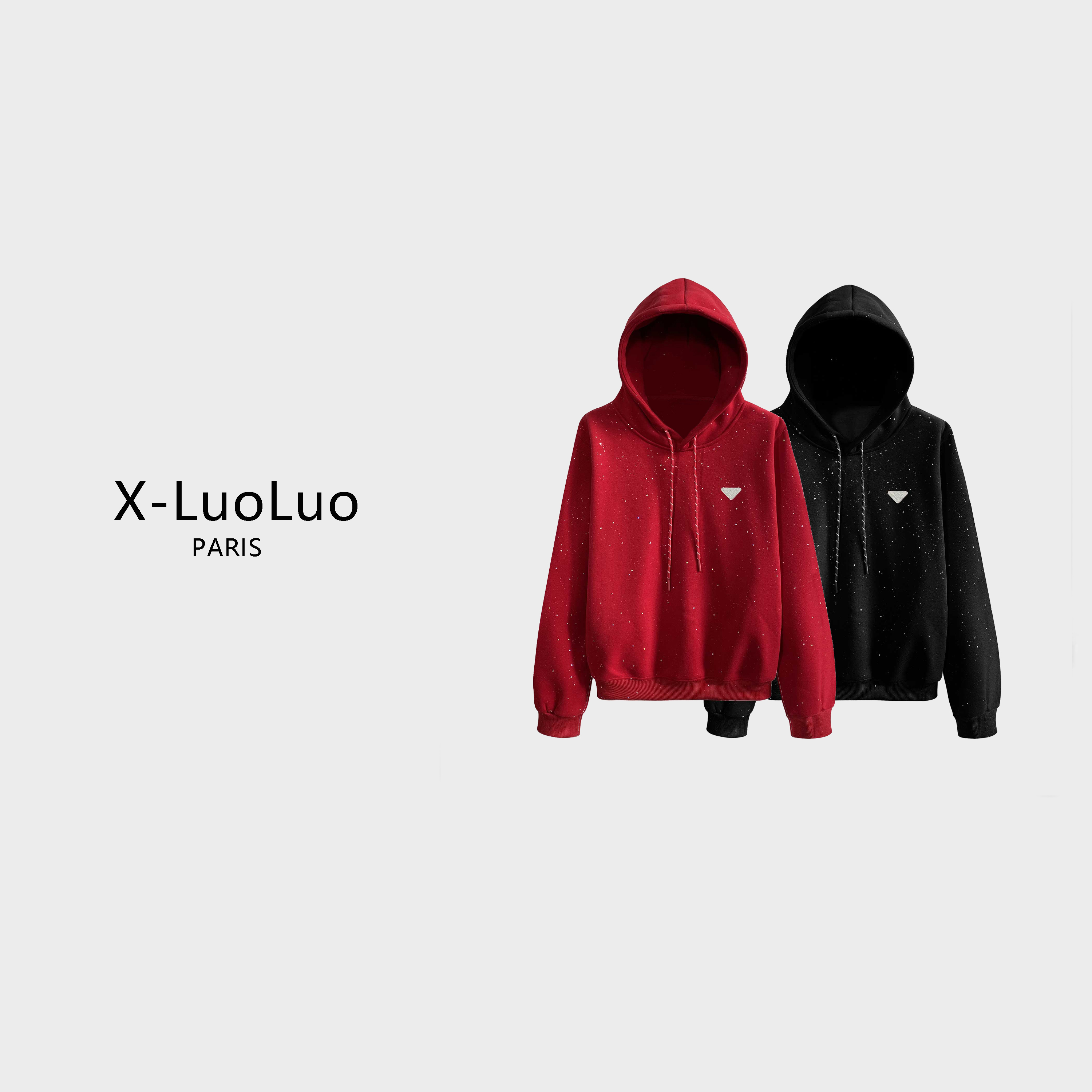 【X-LuoLuo洛洛】66202#CSIN高奢时尚连帽亮片情侣卫衣2025秋上衣