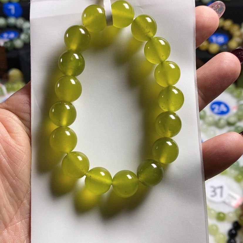 【闪购商品】蛇纹石玉手链未镶嵌已*置卡12