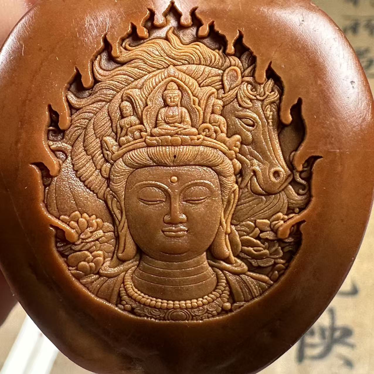 橄榄核核雕巴西大榄十二生肖守护神手把件