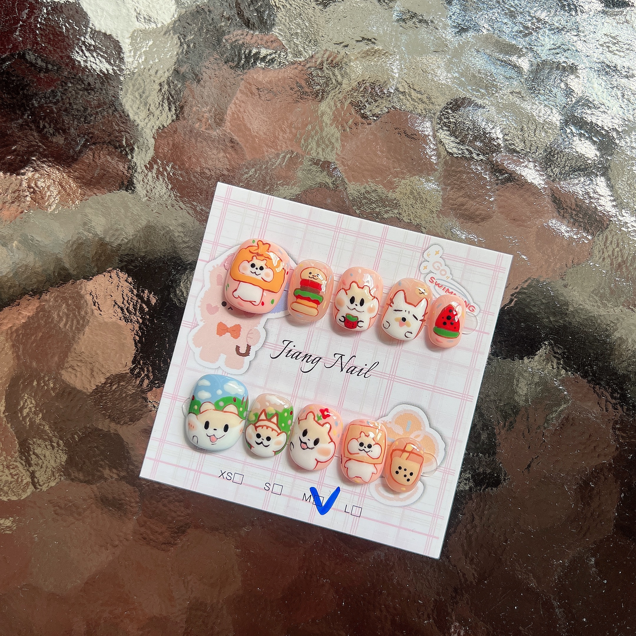 【现货】C024 全手绘小仓鼠鼠｜纯手工制作穿戴美甲贴片 ✖️退✖️换