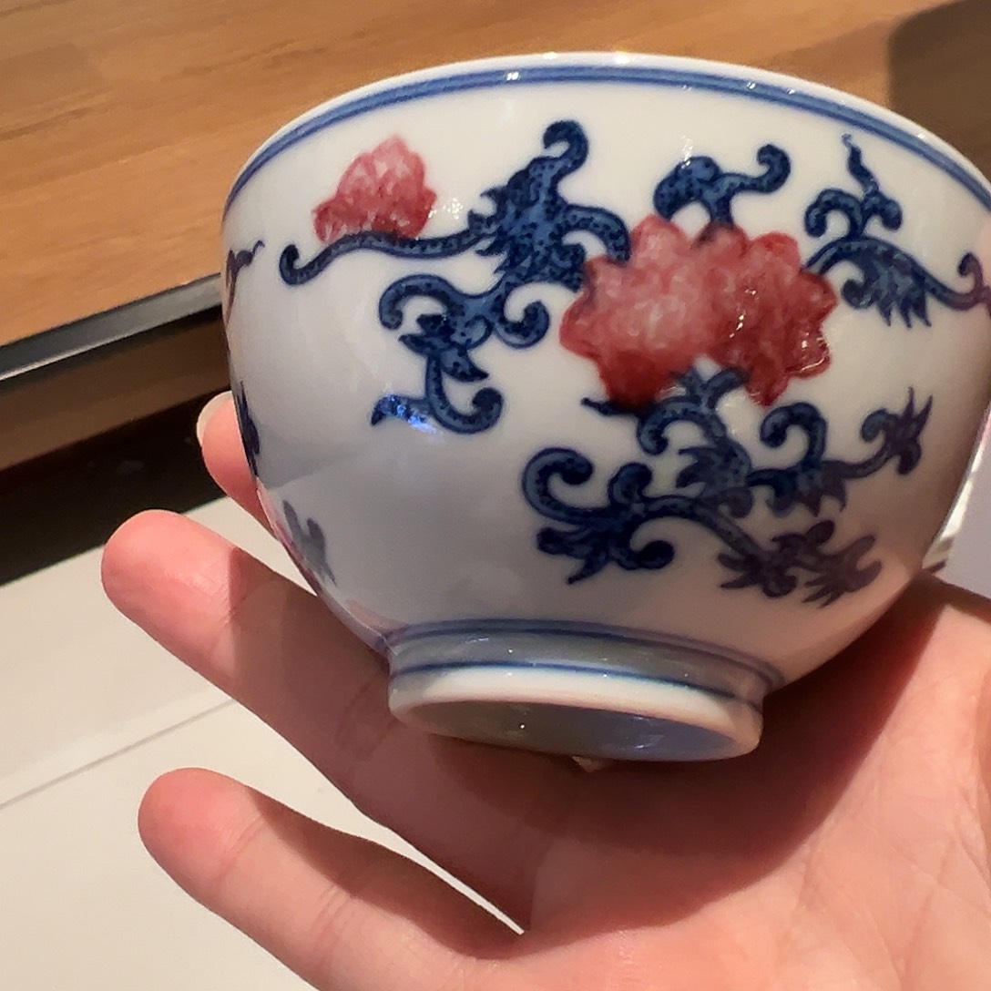 微瑕原矿釉里红杯杯杯杯