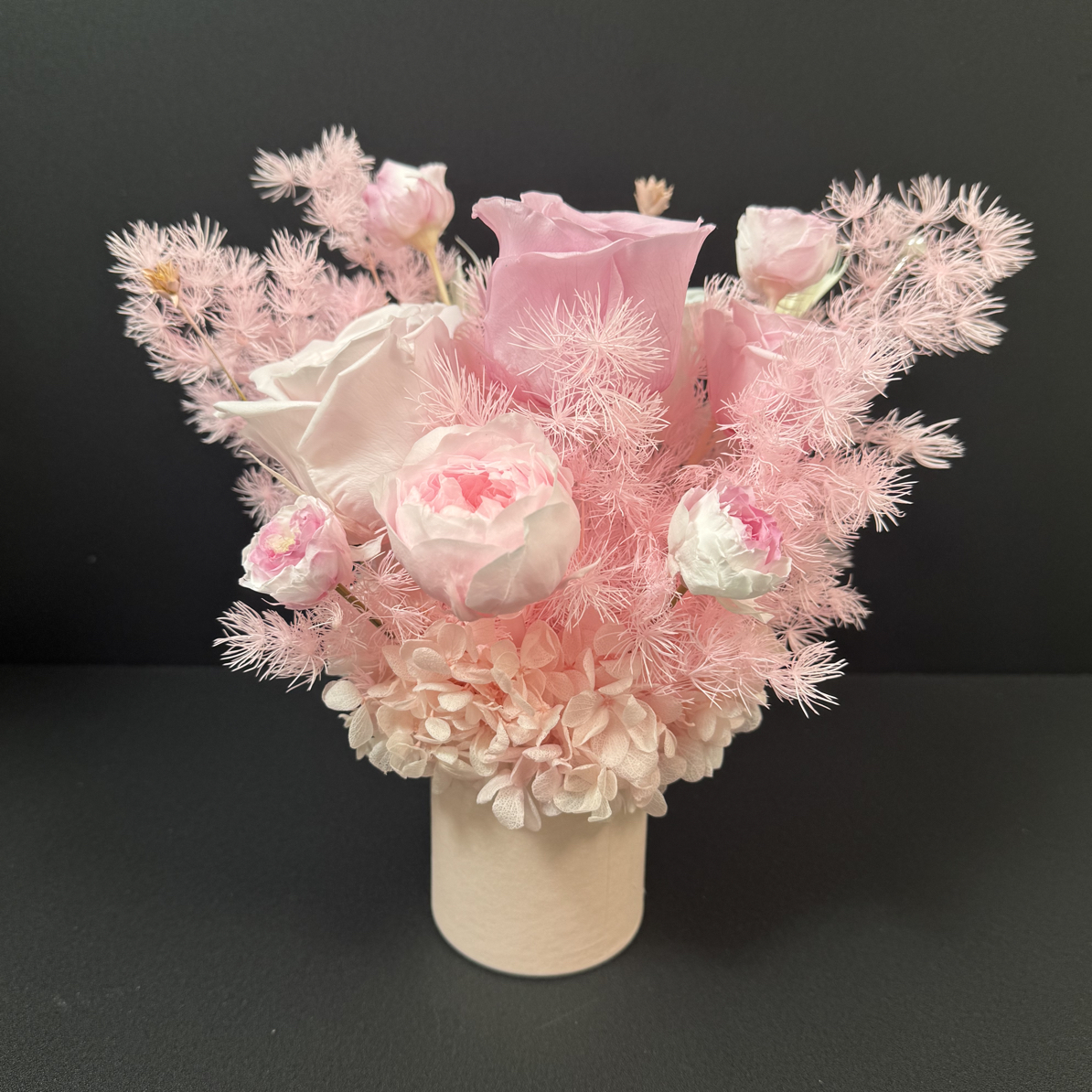 永生花玫瑰汽车中控杯桶花真花手作车载家居摆放汽车车载花束摆件