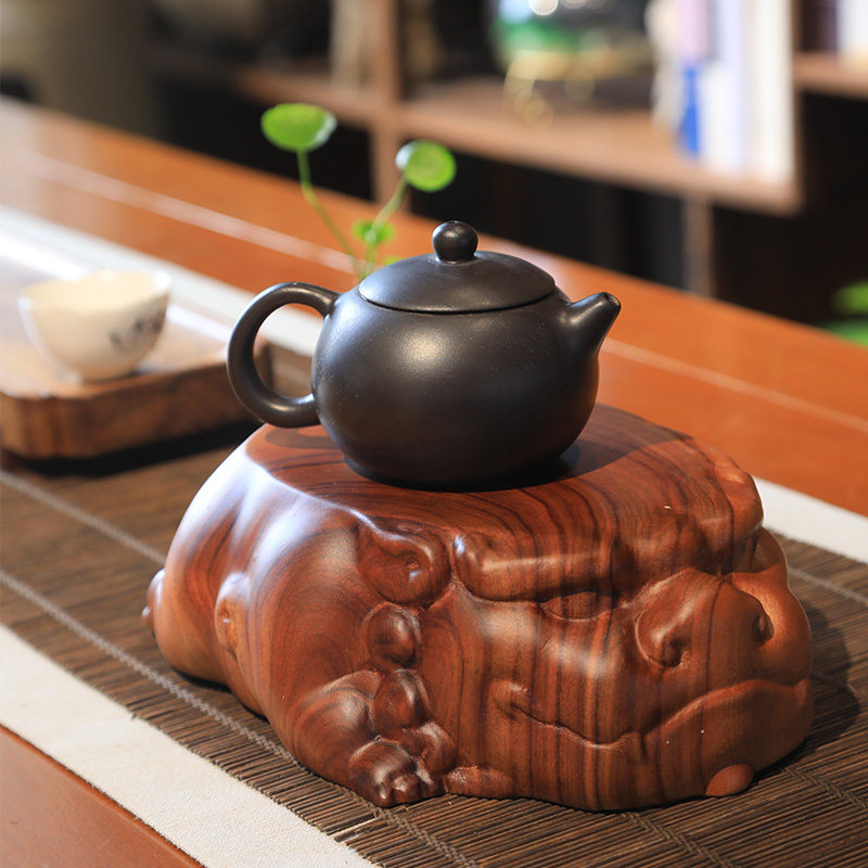 香樟木实木壶承壶垫干泡台小型茶壶底座壶托壶架杯架中式茶具配件