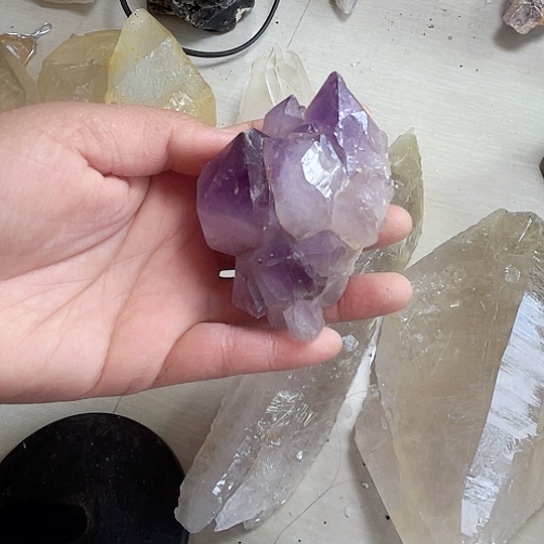 天然水晶原石簇未镶嵌紫晶x*y