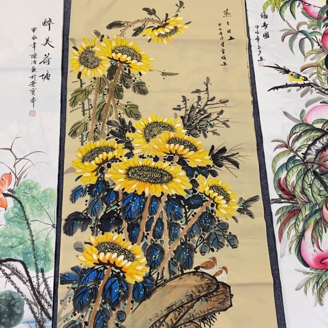 国画尺寸140✖️70四尺纯手绘