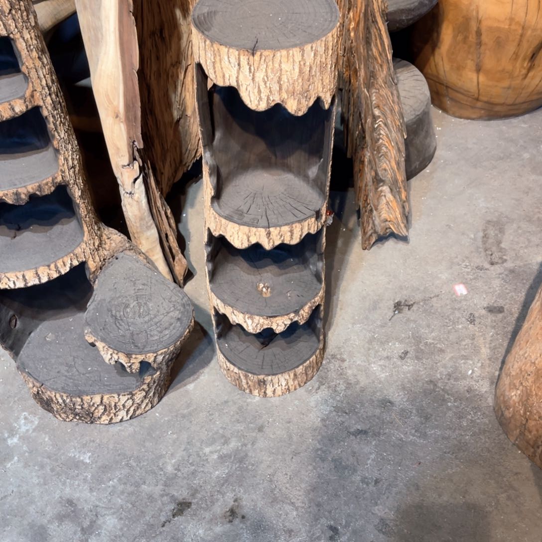 石膏制品香樟木手工置物架