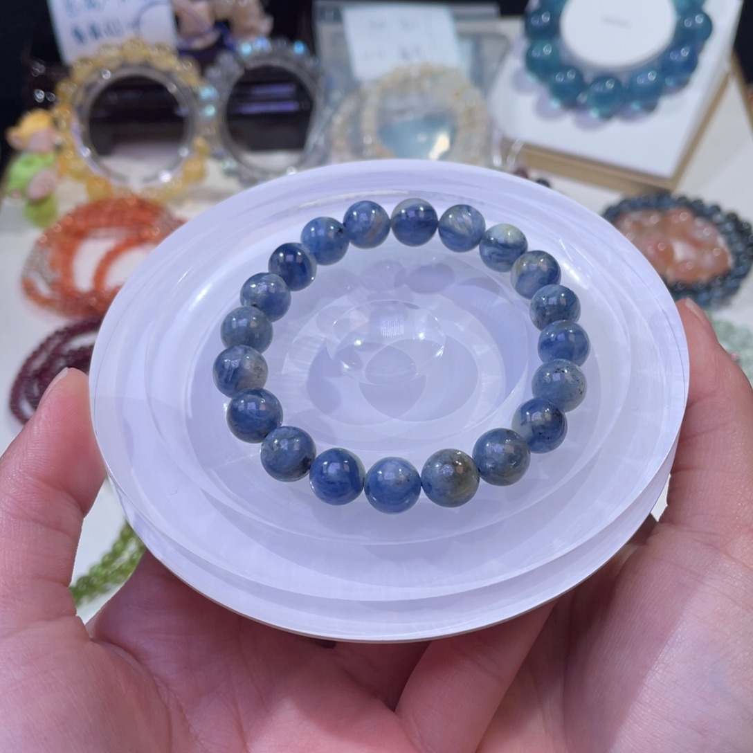 未镶嵌手链水晶油画感龙鳞蓝晶石9+