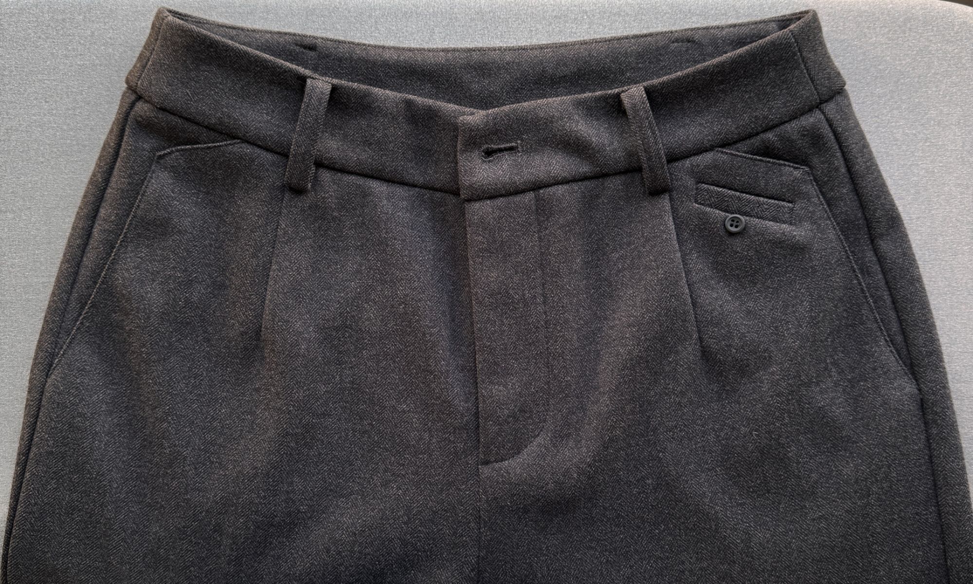 羊毛呢裤长裤高腰黑色显瘦高级个性烟管裤-821秋冬冬季直筒百搭