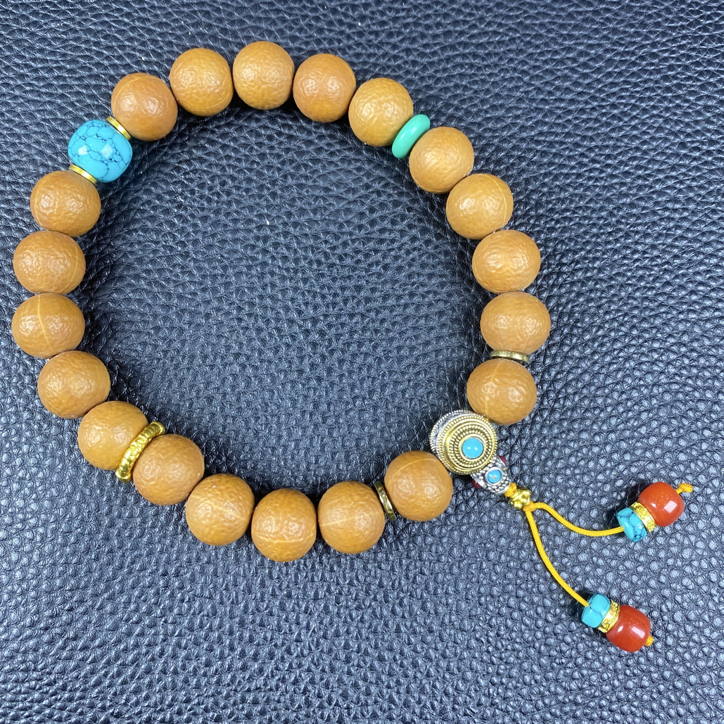 全品猴头雕刻橘皮纹手持卡12手串 A535