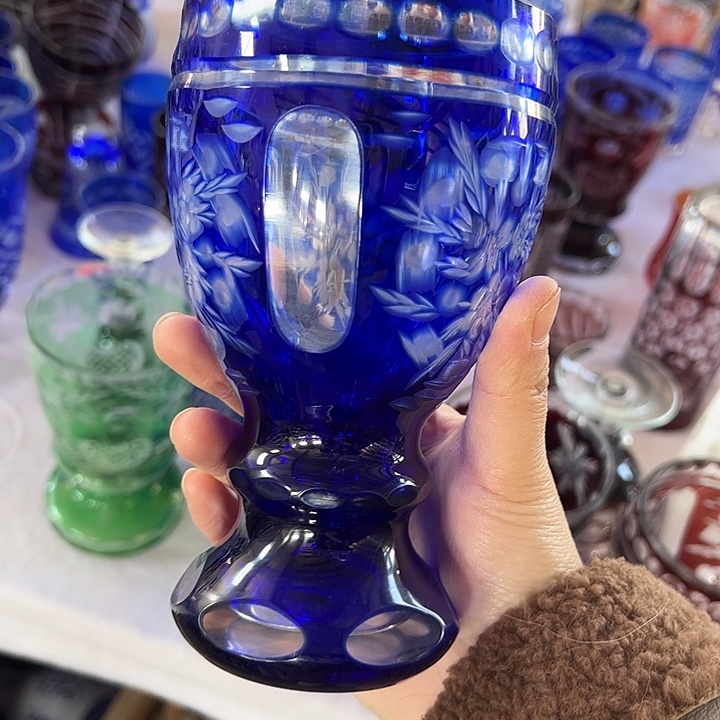 手柄款水晶玻璃微瑕一个