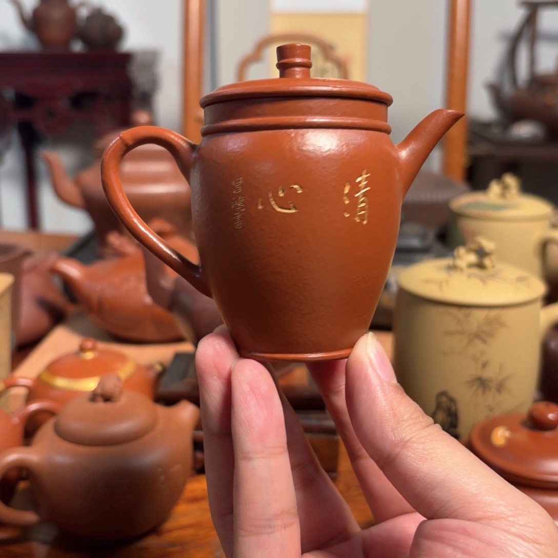 紫砂茶杯高竹壶110c c