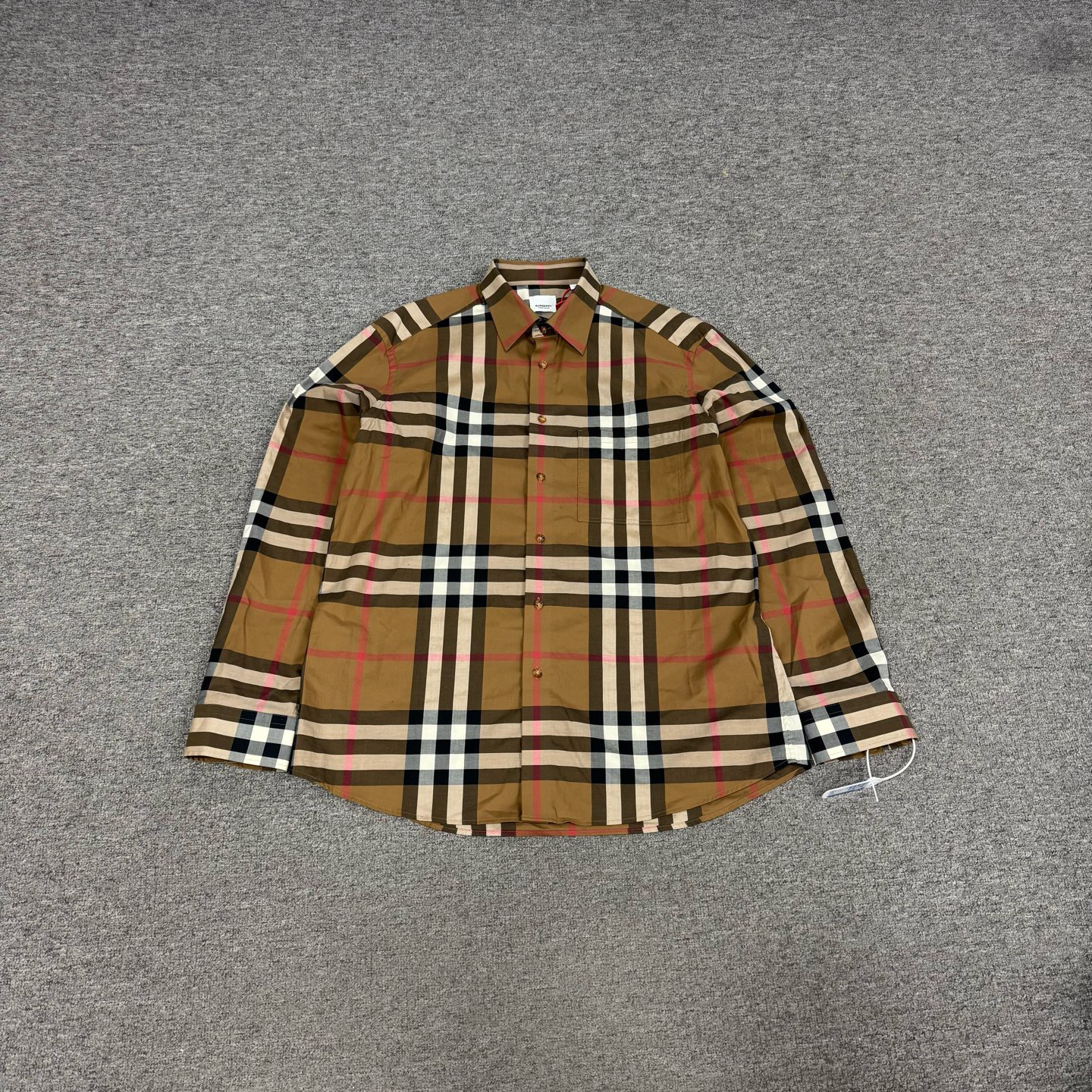 99新 BURBERRY/博柏利 经典格纹长袖衬衫 XL码