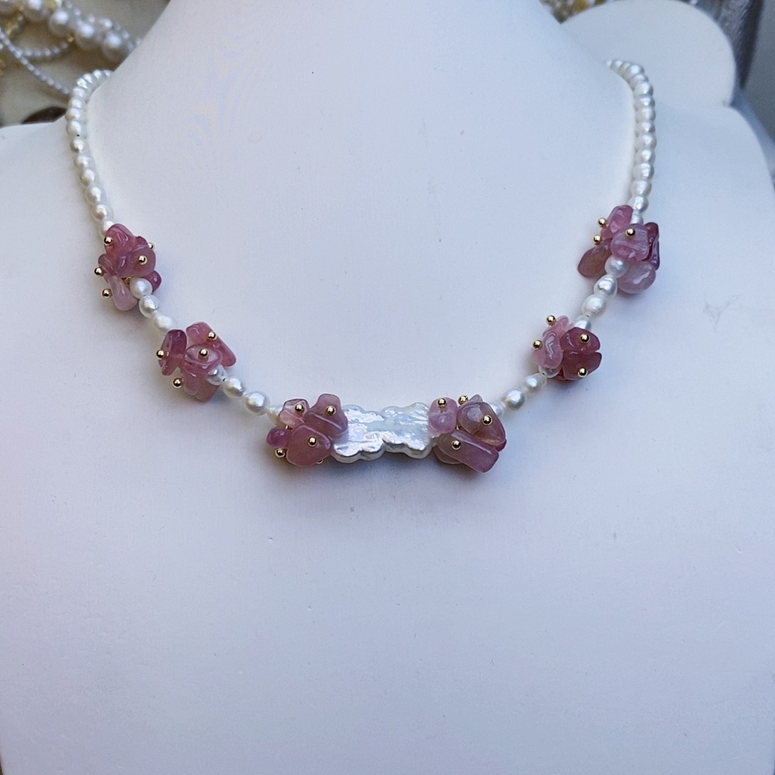 淡水珍珠颈饰银S925镶嵌