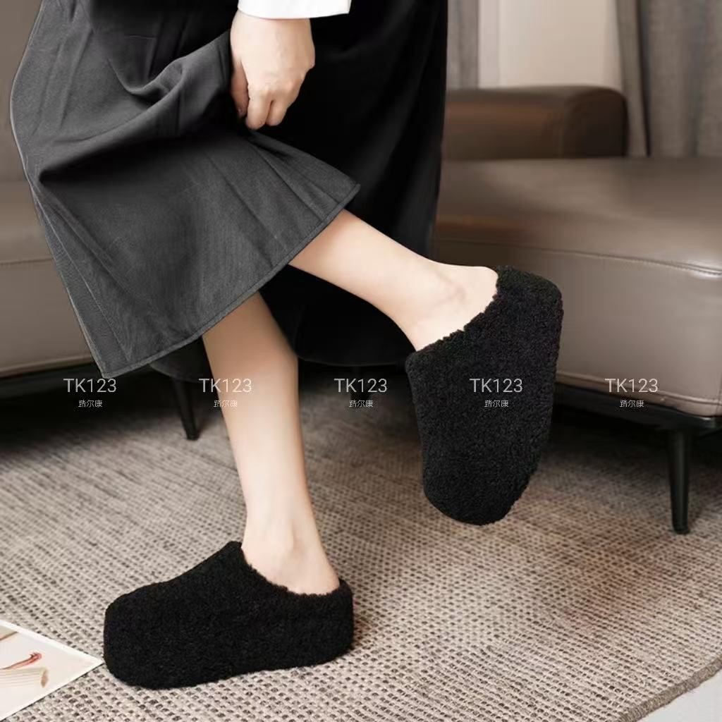 下单拍大一码，新款6厘米内增高厚底毛拖鞋脚感舒适时尚款