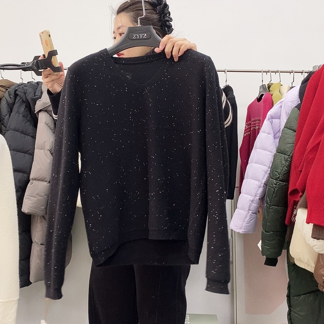 130斤以内黑色v领带亮片