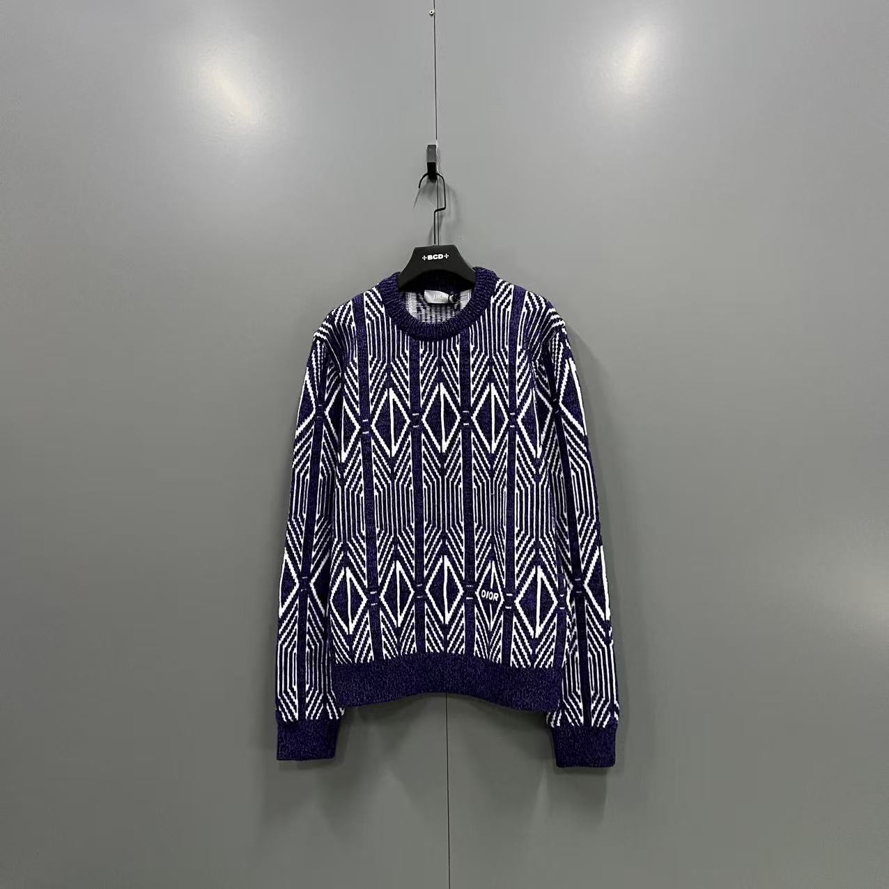 99新 DIOR/迪奥 h829  紫色菱格满印针织衫 016210