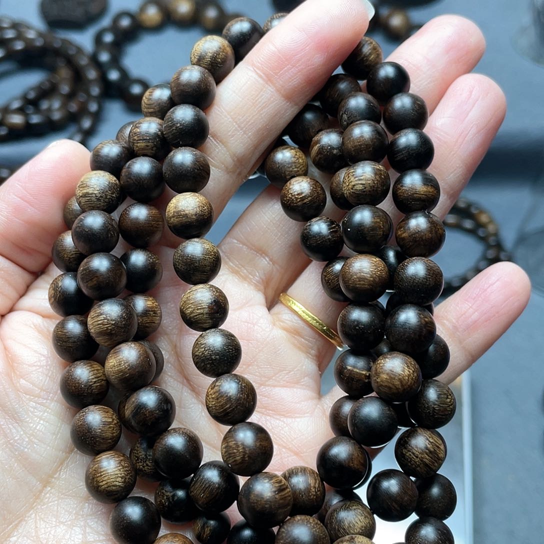 沉香手串福*白棋瘤疤0.8