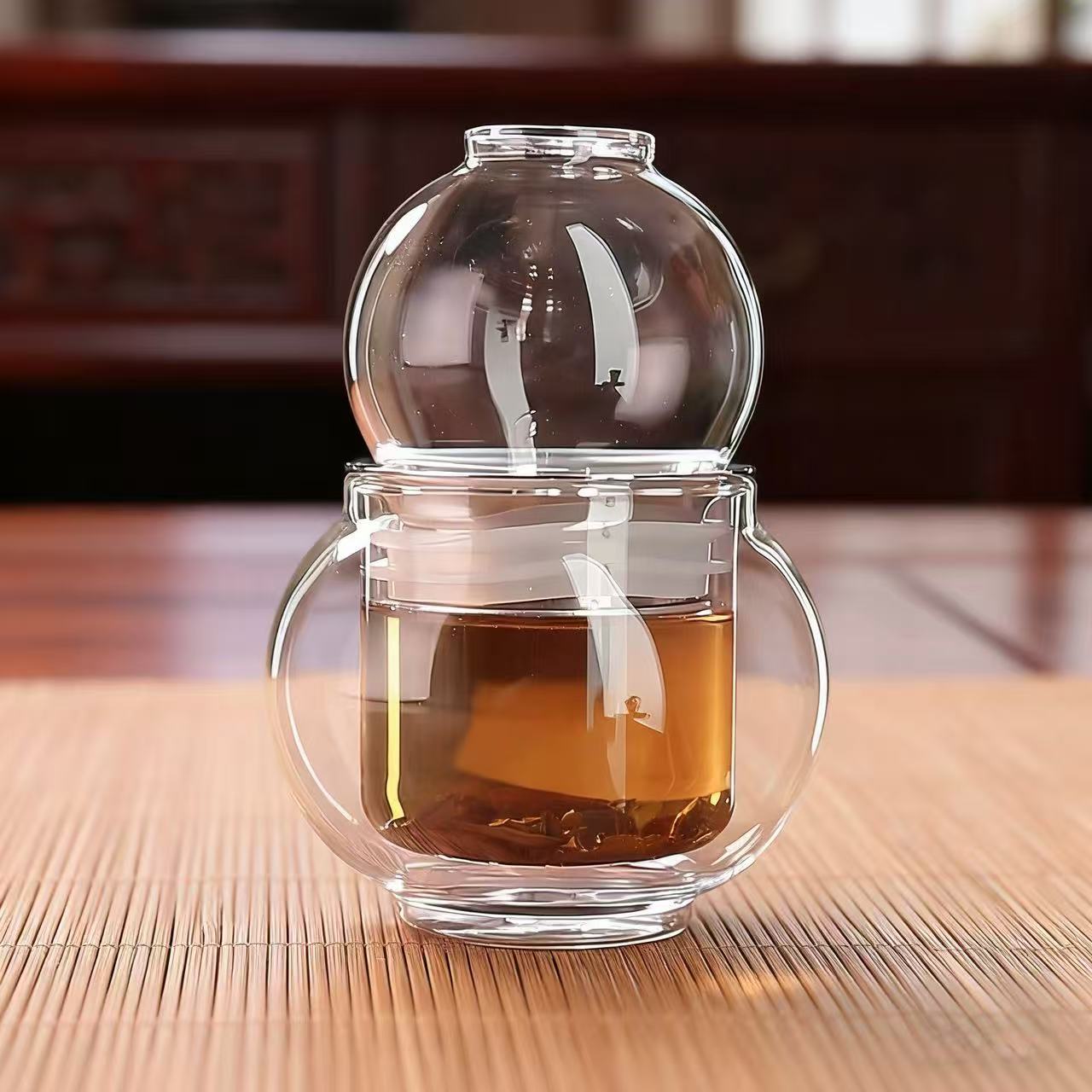 耐高温透明泡茶杯茶水分离泡茶壶玻璃耐热玻璃杯网红神器高档可爱