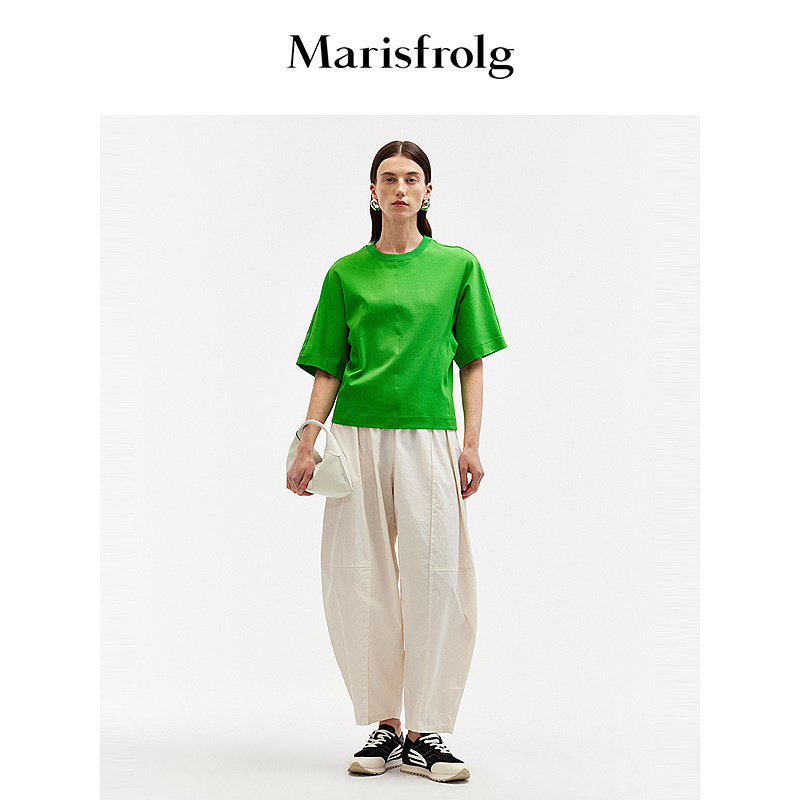 Marisfrolg玛丝菲尔夏季显瘦气质百搭T恤A1EG21227