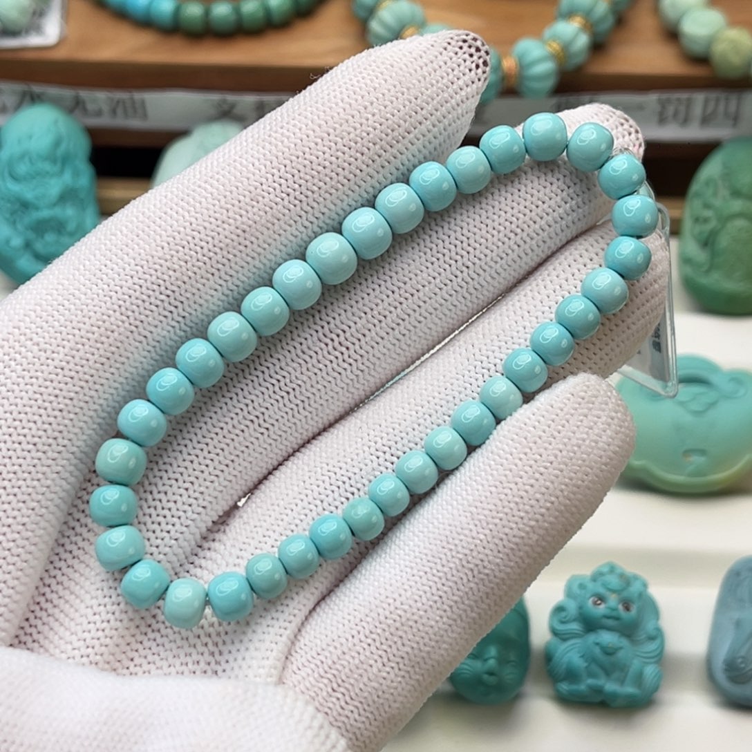 绿松石未镶嵌珠宝奇石老型手串