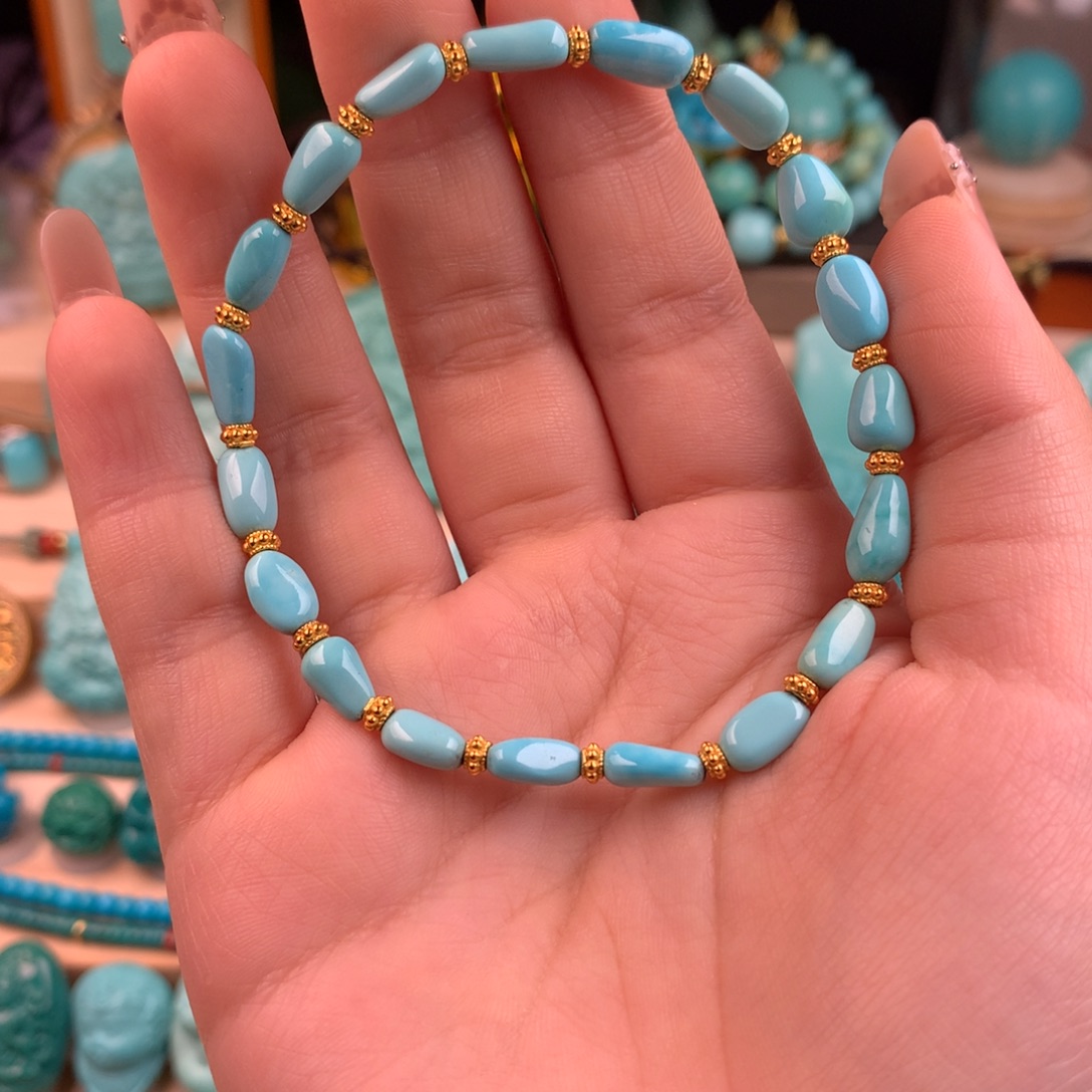 绿松石未镶嵌糖豆手串