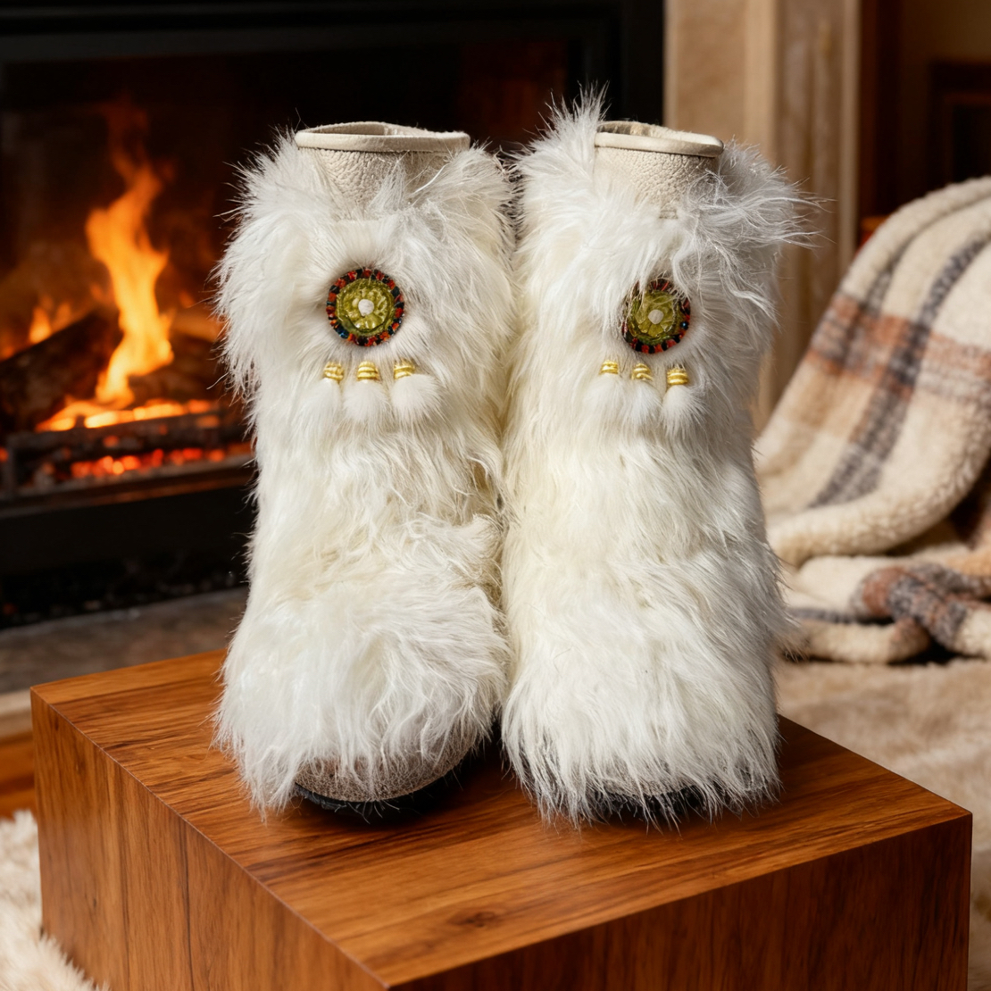 18-118《女》冬季羊羔毛雪地靴时尚加厚防滑中筒毛绒保暖时装靴