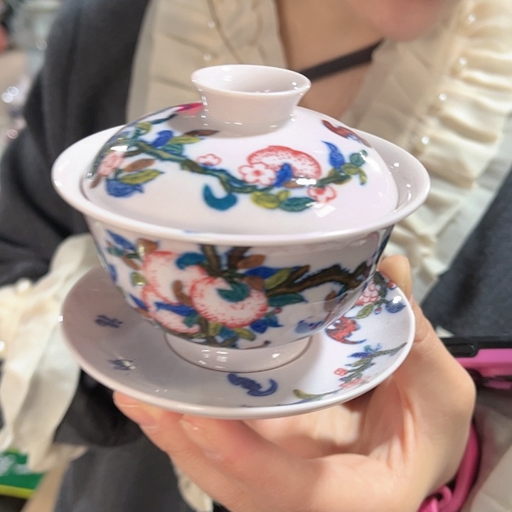 瓷片/////景德镇陶瓷盖碗。