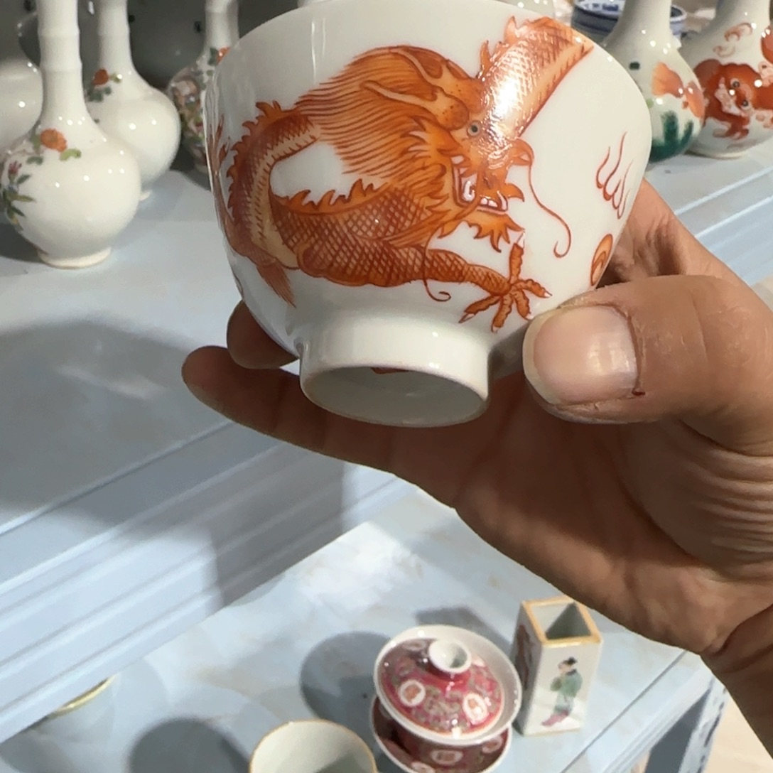 瓷片摆件手绘瓷器全部处理