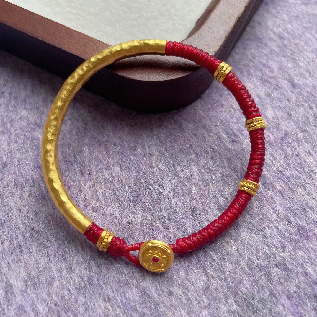 足金饰品编绳手串 