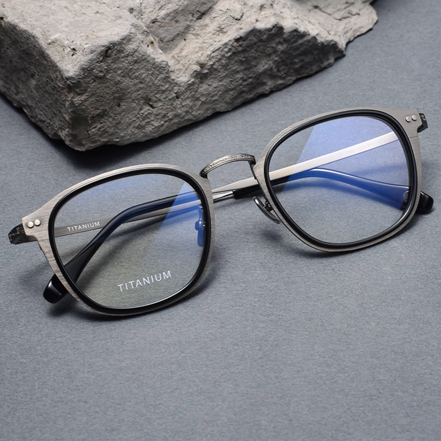 大脸男士超轻纯钛材质复古男士全框眼镜框可配近视老花太阳大框