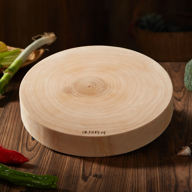 去皮正圆银杏木砧板整木实木白果树菜墩家用商用菜板