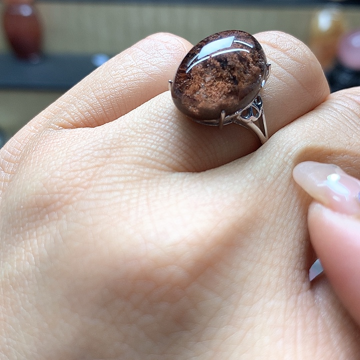 水晶水晶戒指银S925镶嵌