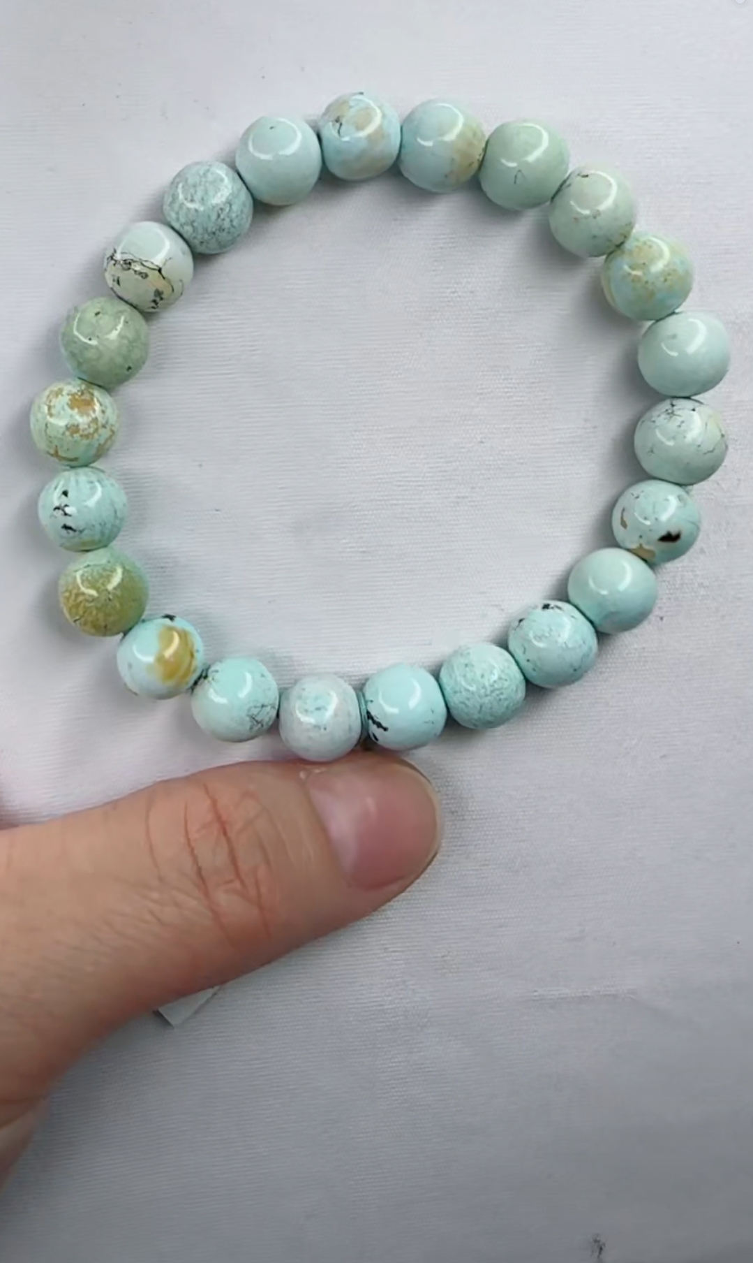 天然原矿绿松石米珠链