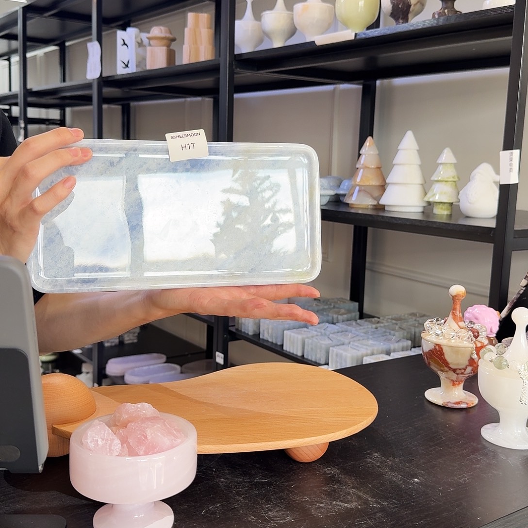 奶****大理石H17蓝水晶长方盘