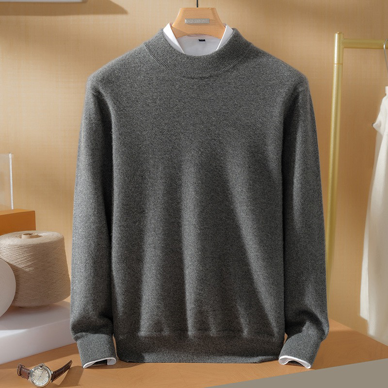 （【云感baby绒半高】100纯山羊绒男士羊绒衫半高领260-285g