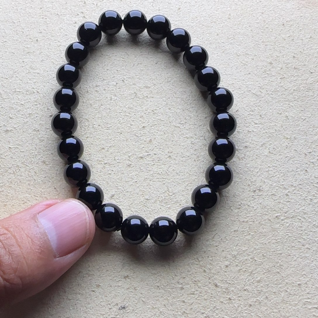 玛瑙/玉髓未镶嵌手链8黑玛瑙8mm