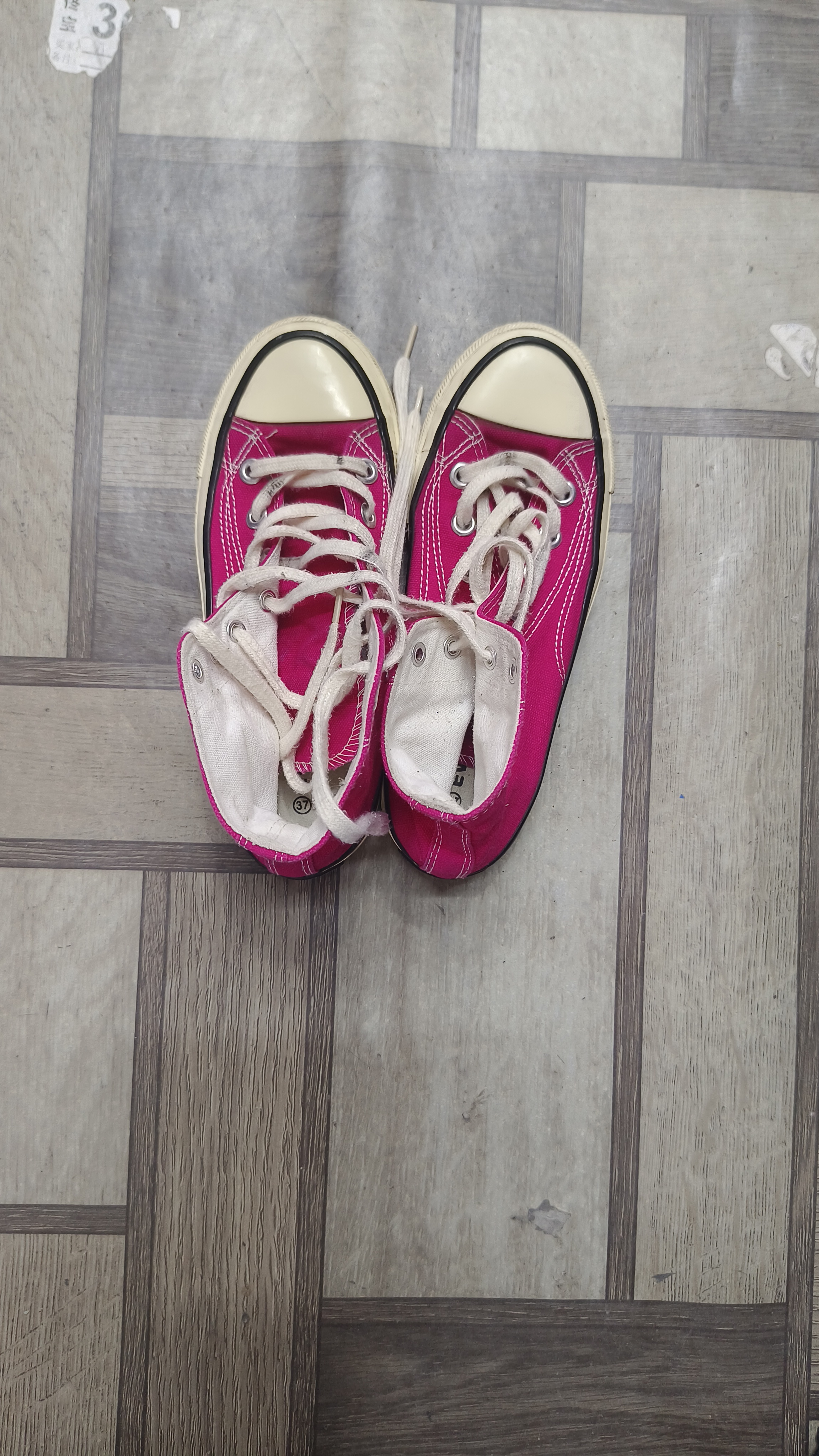 帆布鞋平底时尚女鞋红色粉色休闲鞋高帮女士百搭【下单备注编号】