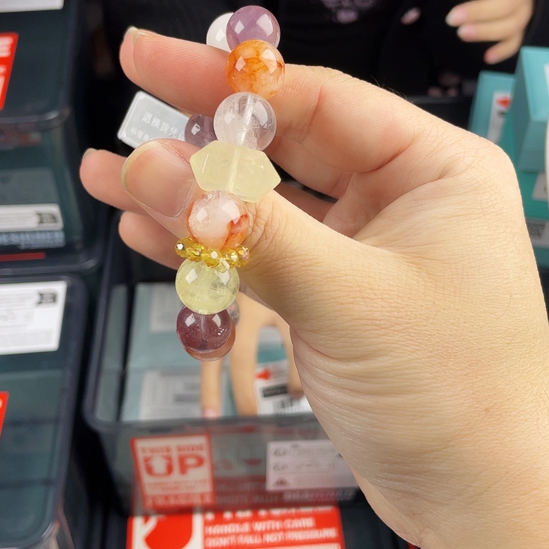 水晶手串银S925镀金镶嵌