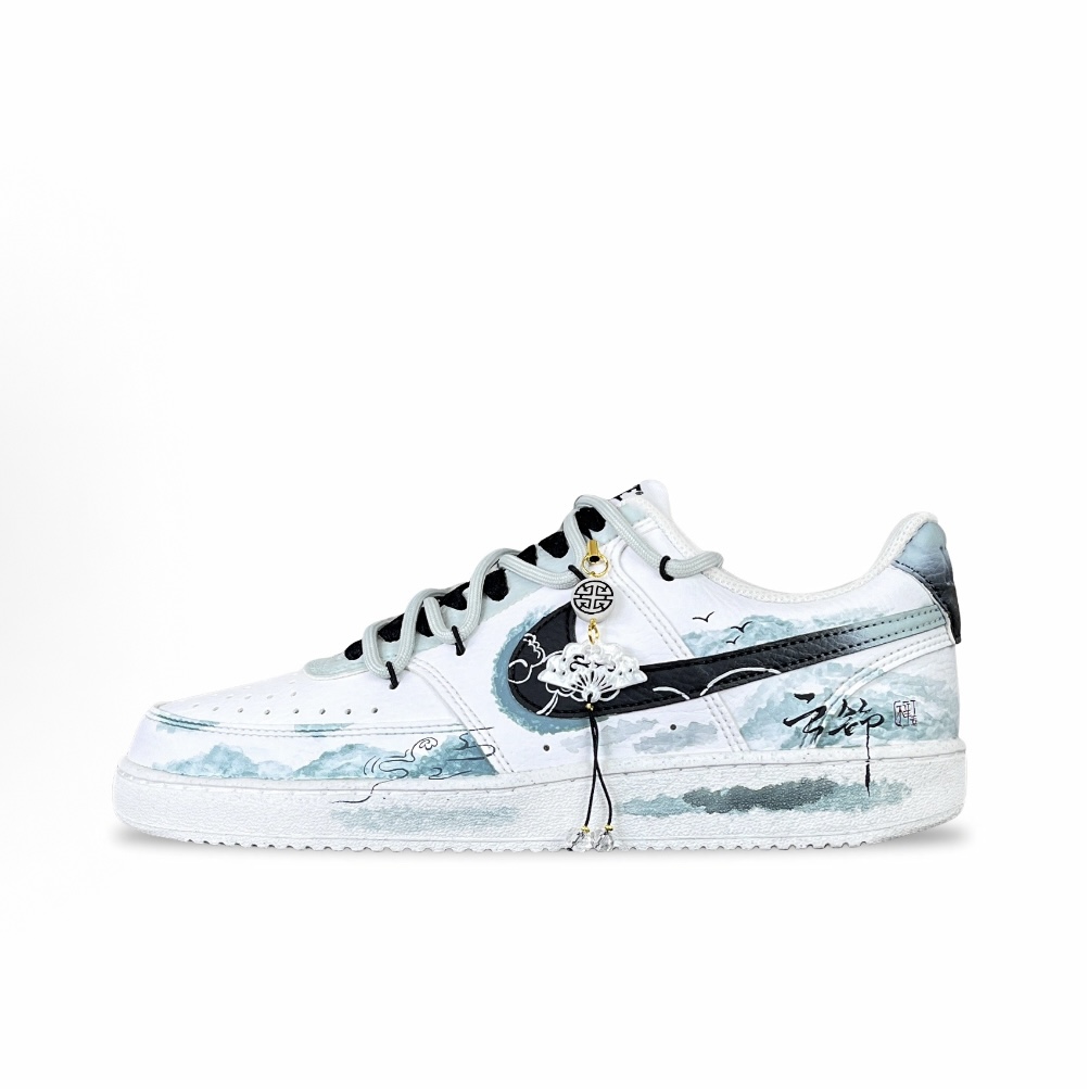 定制球鞋Nike/耐克CourtVision1云锦蛇年涂鸦百搭低帮轻奢鞋子