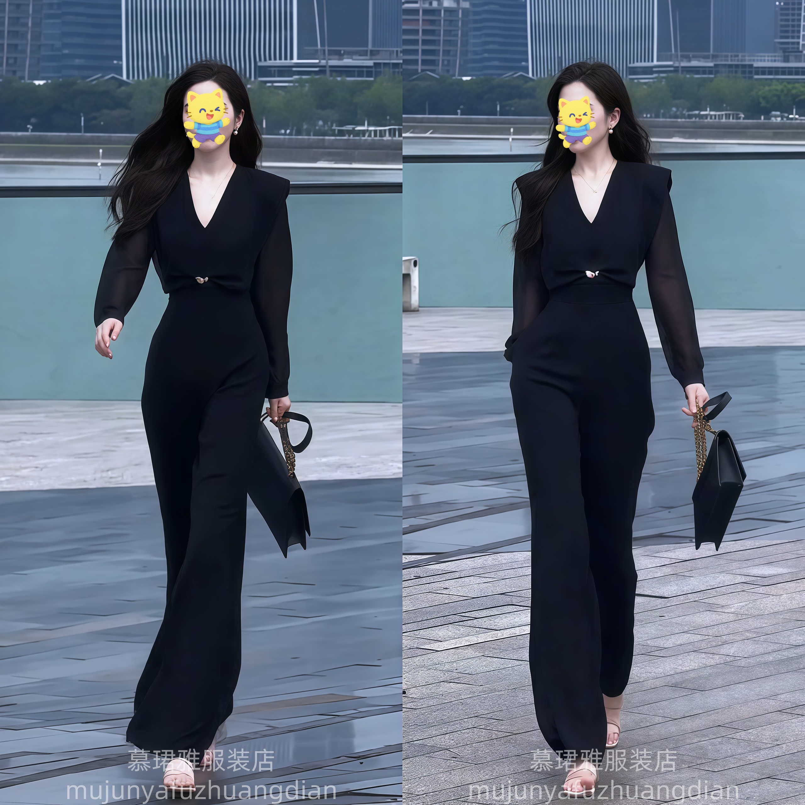 气质通勤高级感短袖连体裤女2025夏季新款收腰宽松阔腿连衣裤女装