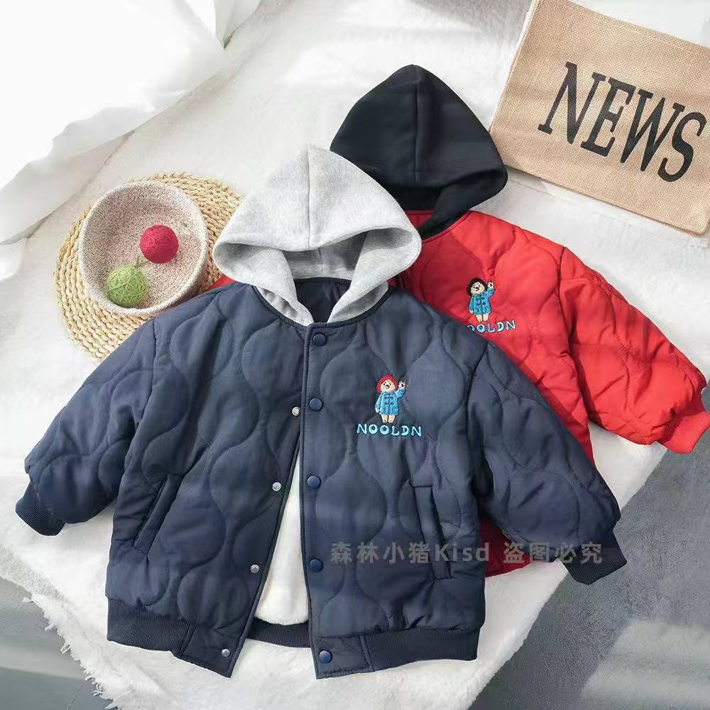 【加绒又夹棉一件过冬】儿童连帽棉服2025冬季新款男女童棉衣外套潮