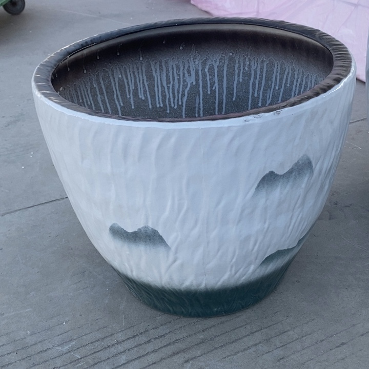 低腰白树纹山水特大号口48/40