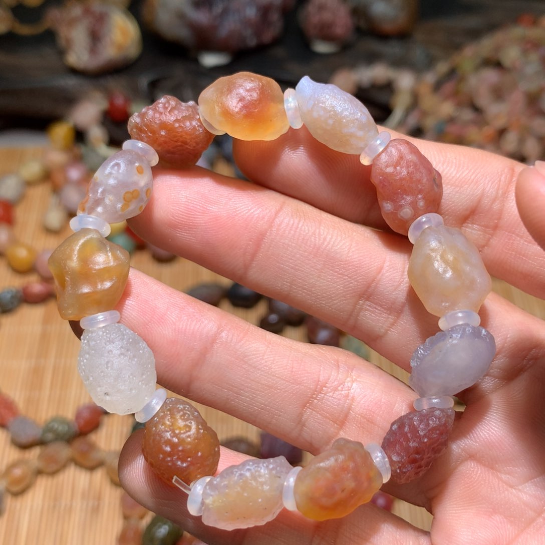 玛瑙/玉髓套链未镶嵌