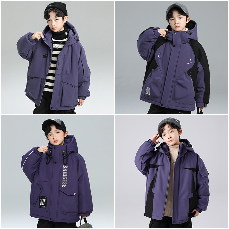 男童深秋加绒加厚派克服外套2025新款秋冬装中大儿童【QSX】3-CF195