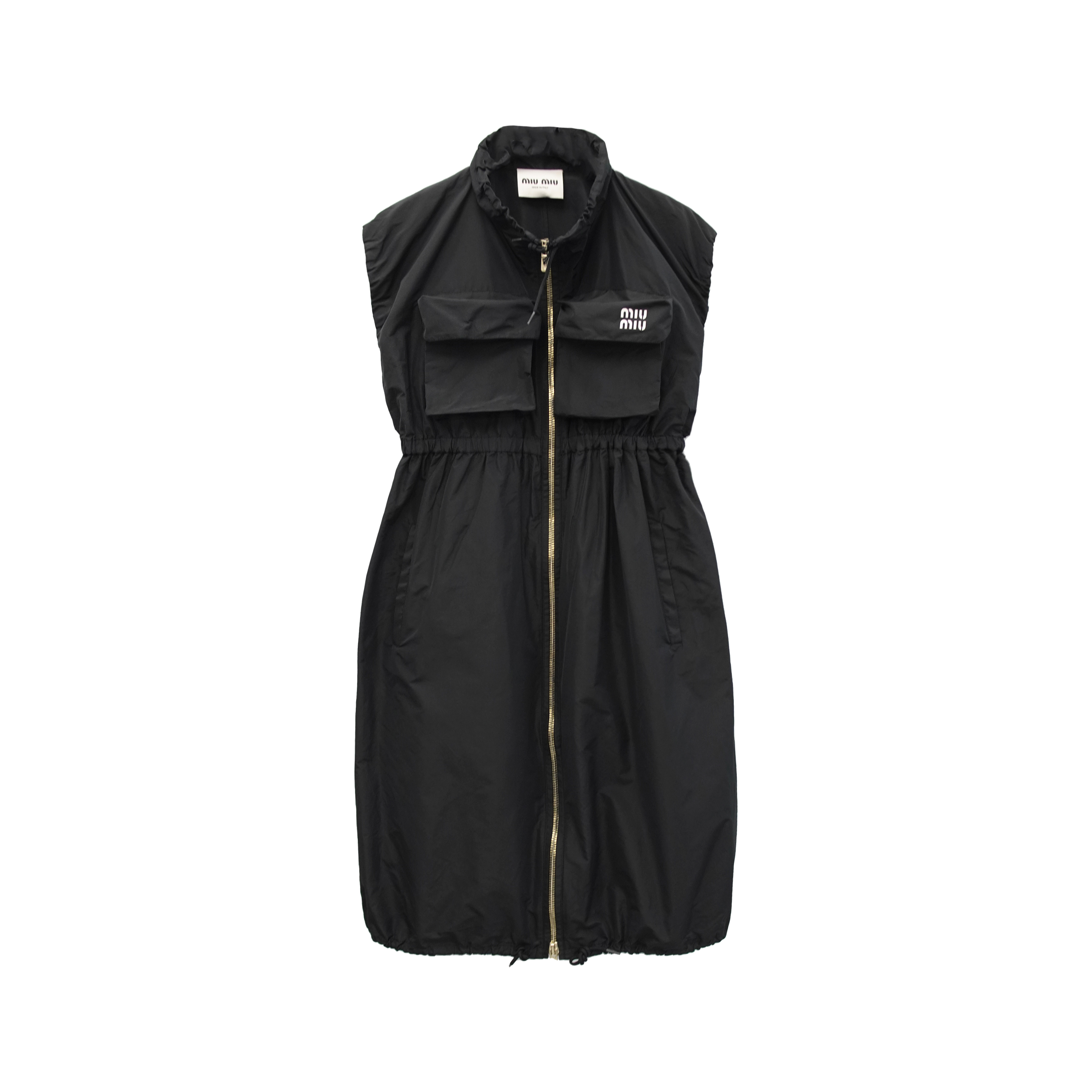 未使用 MIU MIU/缪缪 大口袋无袖拉链连衣裙