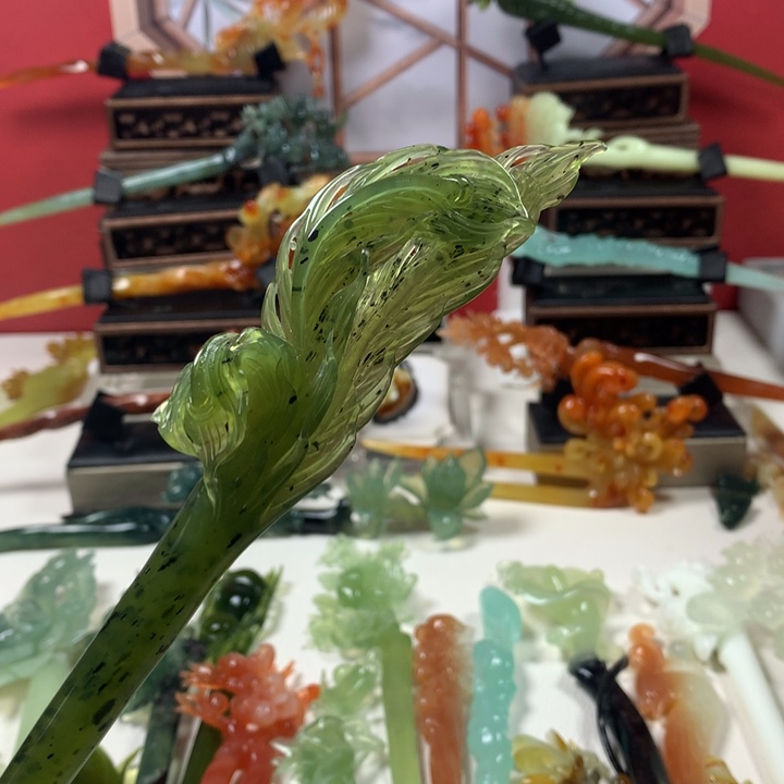 蛇纹石玉发簪未镶嵌