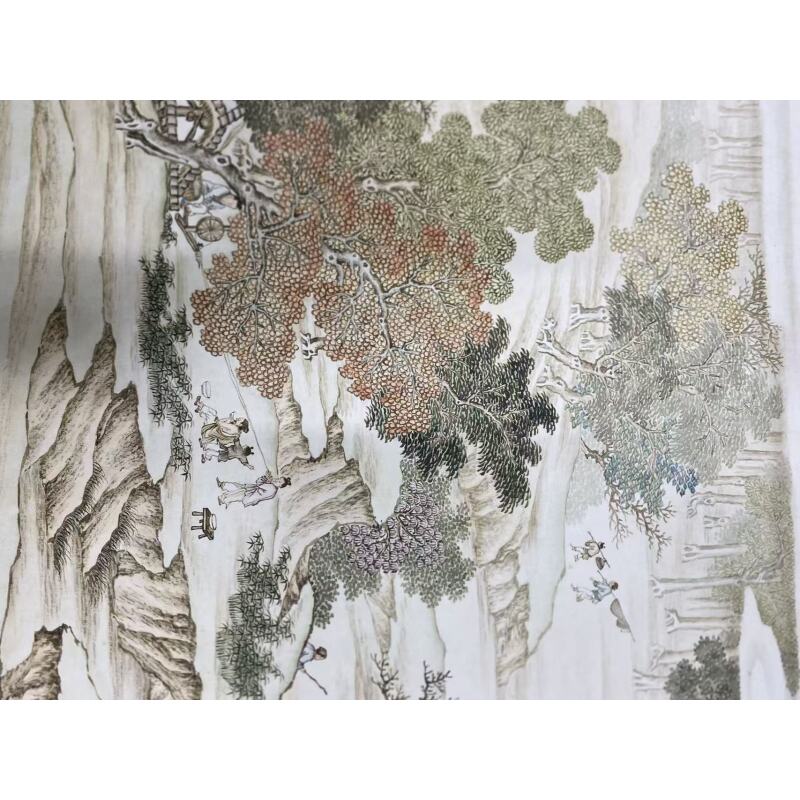 墨韵文化 清 杨大章 《仿金陵图卷》1400*41 博物馆级 高清复刻微喷