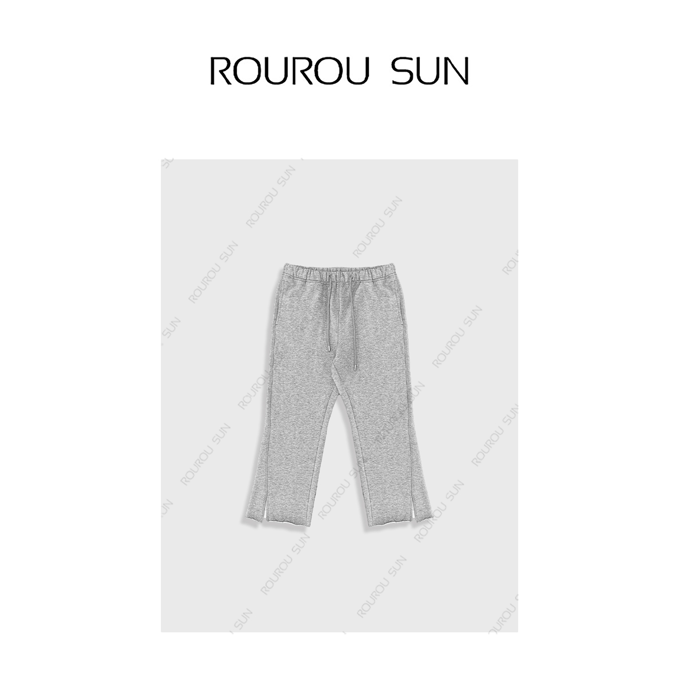 28312冬款女装韩版百搭宽松显瘦开衩微喇休闲通勤长裤