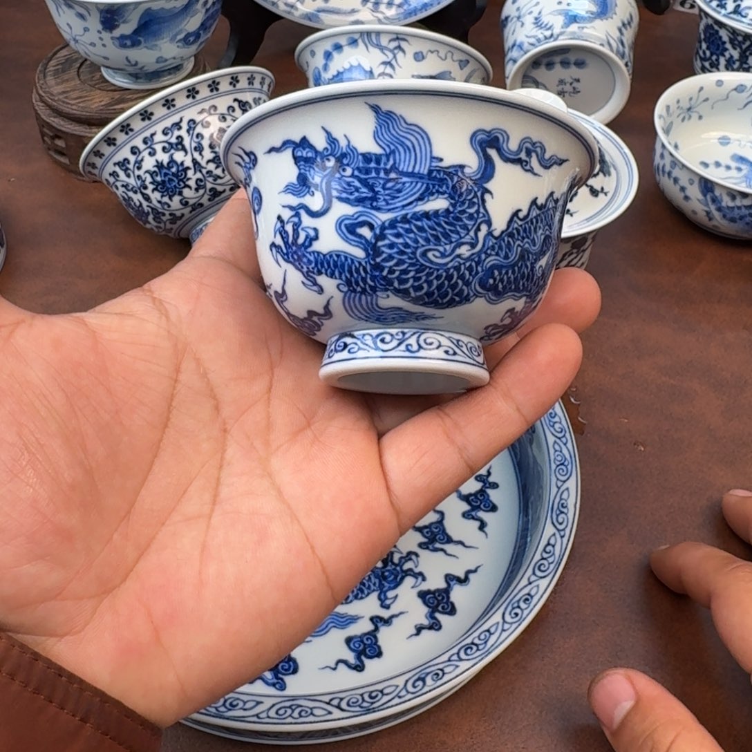 摆件陶龙纹大压手