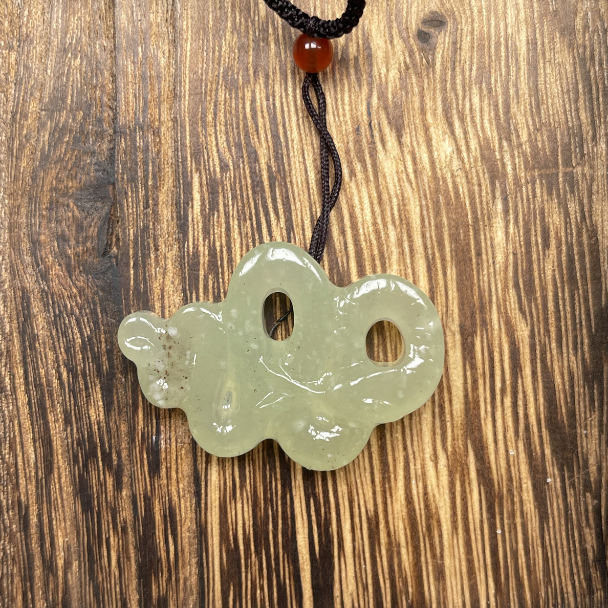 岫玉冰底晴水蛇形腰缠万贯吊坠挂件